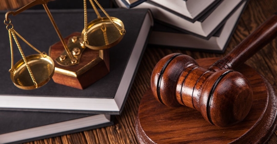 gavel and books